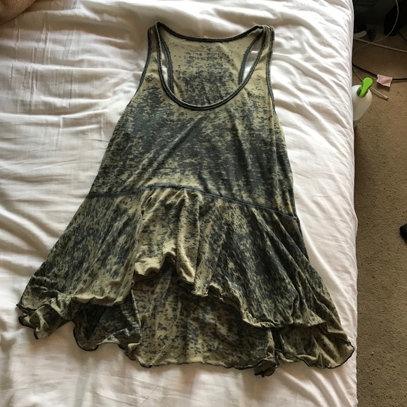 Free People Tops - We The Free- Vintage Wash Olive Green Tank